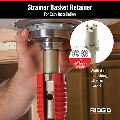 RIDGID - Herramienta para Instalar Grifos EZ Change, Llave Multifuncional de Plomería para Fregadero, Instalación Rápida en Espacios Reducidos