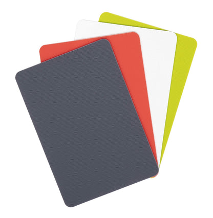 Dexas Juego de 4 Tablas de Cortar de Plástico Antideslizantes - 8 x 11 - Gris, rojo, blanco y verde