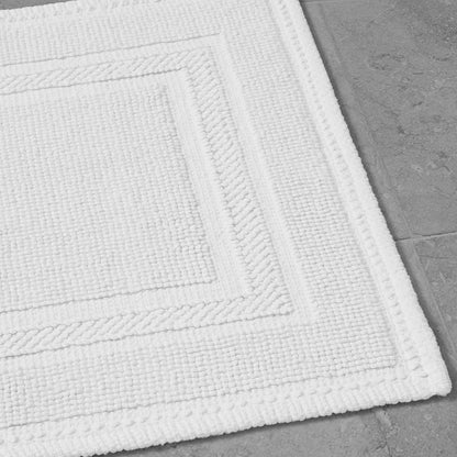 Jean Pierre New York Alfombra de baño, algodón, Lavado a la Piedra, diseño Circuito, Contemporáneo, Blanco, 17x24 in., 1, 1