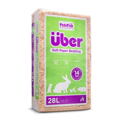 Über Ropa de Cama de Papel Suave para Animales Pequeños - 28 l - Natural