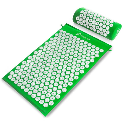 ProsourceFit Tapete de Acupresión con Almohada para Espalda y Cuello - Lime - Large
