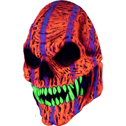 Ghoulish Productions Máscara De Látex Skull fangs Orange Monster Urban Mask Efecto Neón Calavera Creepy, Disfraz Aterrador para Halloween y Fiestas Temáticas, Cosplay, Diseño Artesanal Face Mask