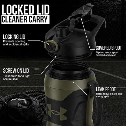 Under Armour Botella de agua de 64 onzas, verde