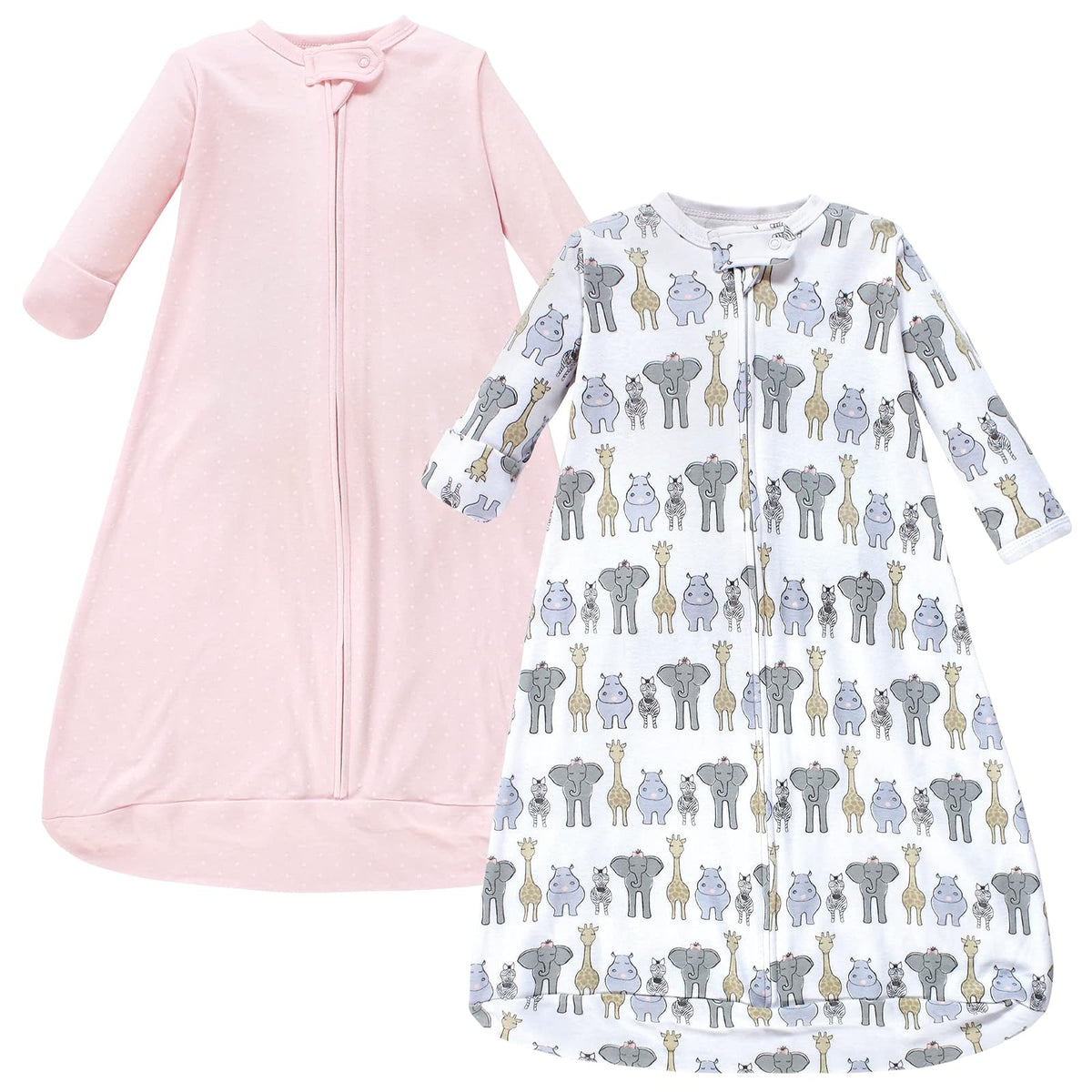 Hudson Baby Saco de Dormir Unisex de Manga Larga, Algodón - 0-3 Meses - rosado (Pink Safari)