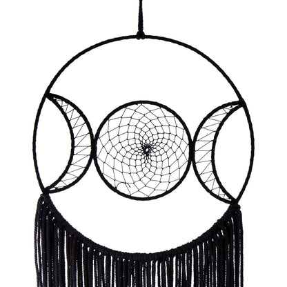 Truu Design - Atrapasueños de gamuza negra, 31,75 cm, color negro