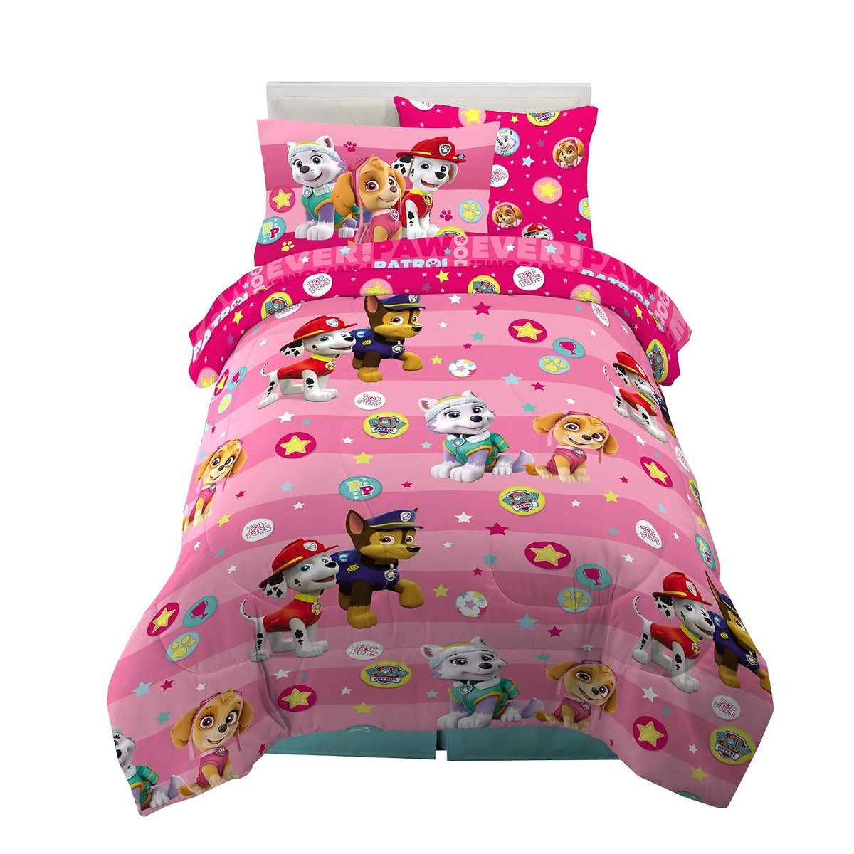 Franco Pokémon Juego de Ropa de Cama, 7 Piezas, Tamaño Matrimonial - 5 Piece Twin Size - Paw Patrol Girls