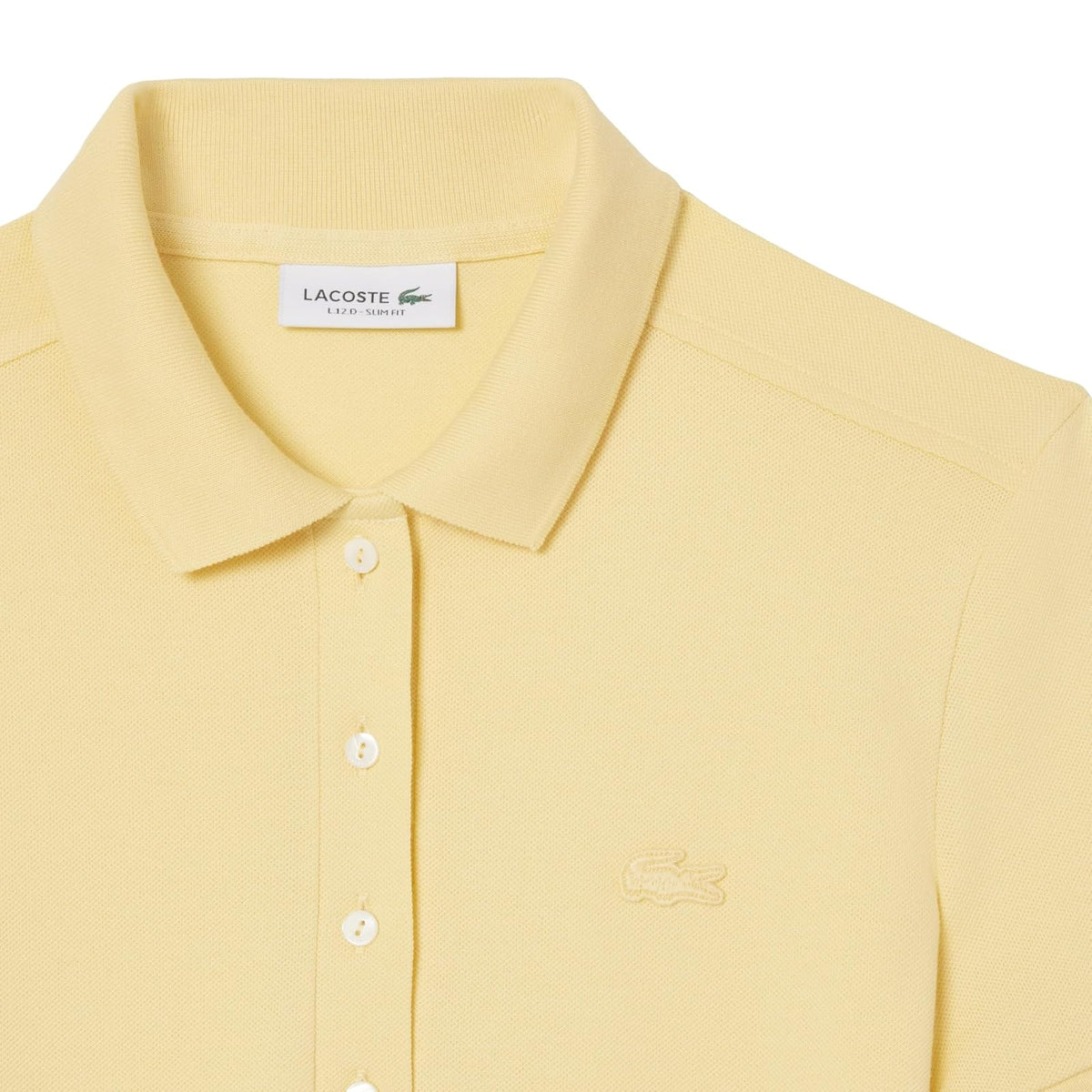 Lacoste Camisón Mini piqué Ajustado para Mujer, Amarillo