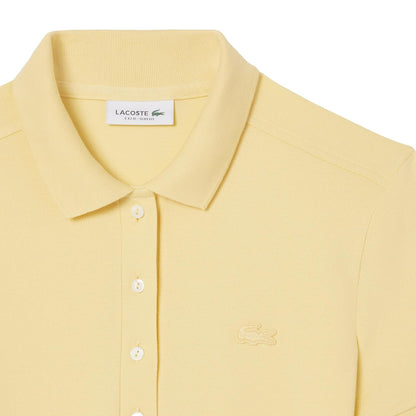 Lacoste Camisón Mini piqué Ajustado para Mujer, Amarillo