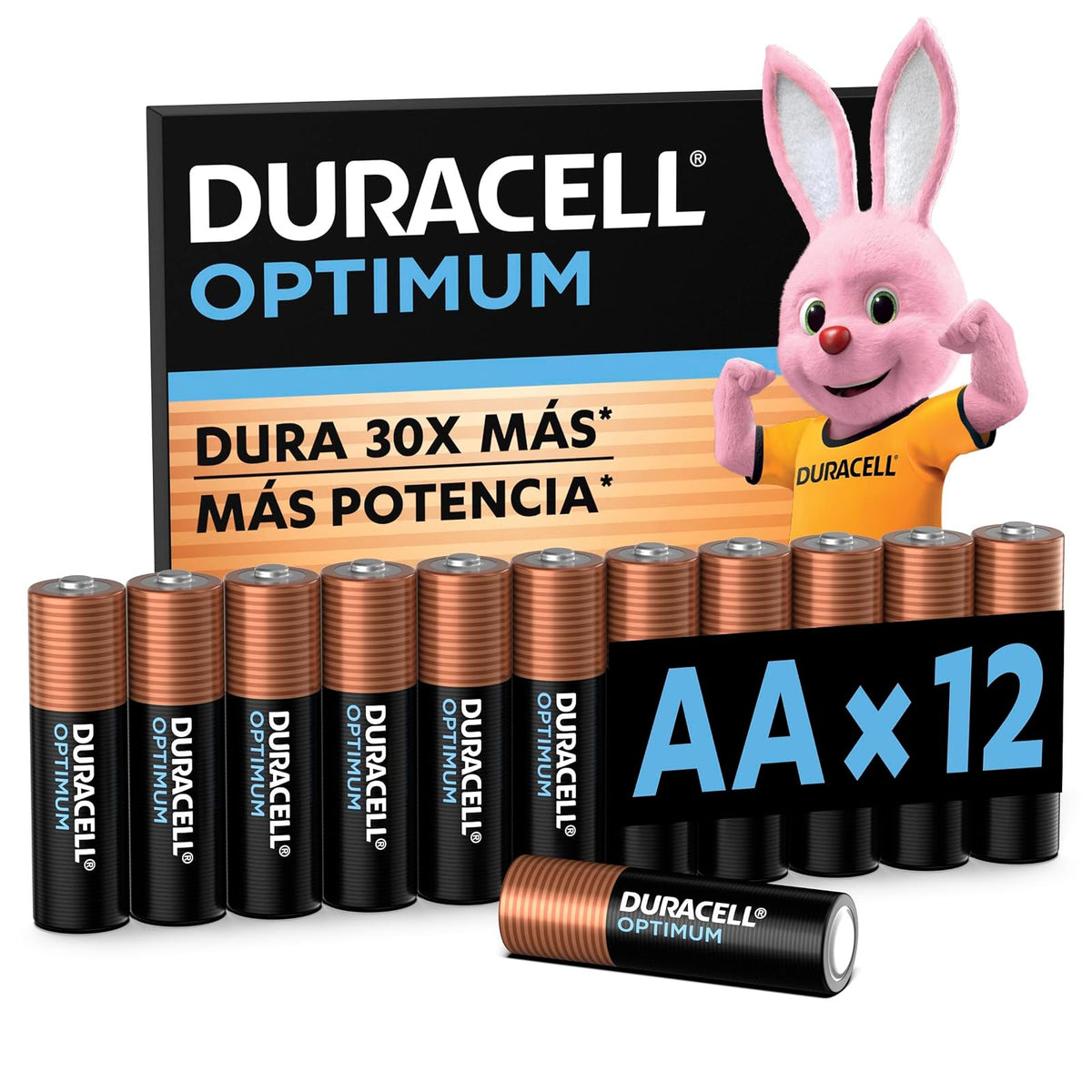Duracell Optimum Pilas Alcalinas AA de Alto Rendimiento - AA Optimum 12 Baterías