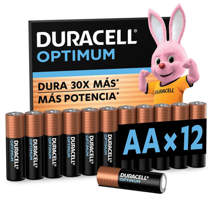 Duracell Optimum Pilas Alcalinas AA de Alto Rendimiento - AA Optimum 12 Baterías