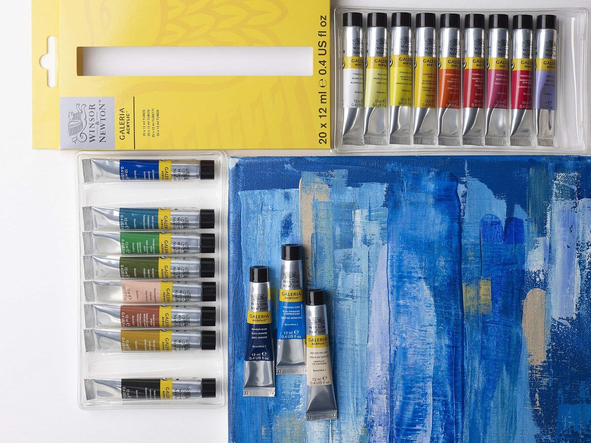 Winsor & Newton Galeria - Juego de tubos acrílicos (20 unidades, 20 farben en tubo de 12 ml), multicolor
