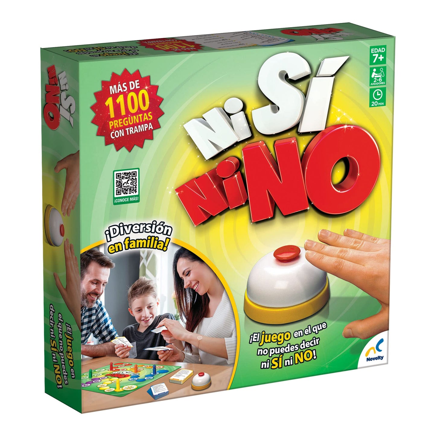 Novelty Corp Ni Si Ni No, Juego de Mesa, Juegos Clásicos y Tradicionales para 2-4 Jugadores, Edad Recomendada: 8 Años en Adelante