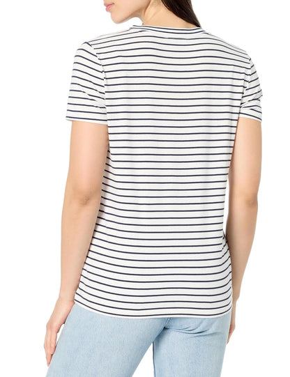 Nautica - Playera de Manga Corta con Cuello en V para Mujer
