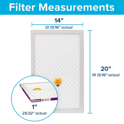Filtrete Filtro de aire SMART para horno de CA de 14 x 20 x 1, MERV 12, MPR 1500, vida útil del filtro de pista con sensor habilitado para Bluetooth, certificado para asma y alergias, paquete de 2
