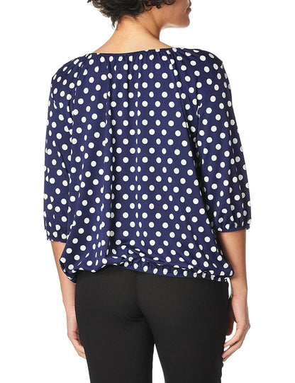 Star Vixen Top Campesino con Mangas Codos para Mujer con Lazo de Ojo de Cerradura