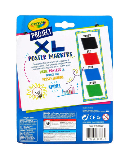 CRAYOLA Caja de 4 plumones para poster XL