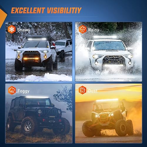 Nilight 104,1 cm Fila Única de 200 W Foco LED Luz de Trabajo Flood Combo Light Bar Fog Light Driving Lamp Off Road Luces LED - 2 Estilo Soportes de Montaje, Garantía de 2 Años