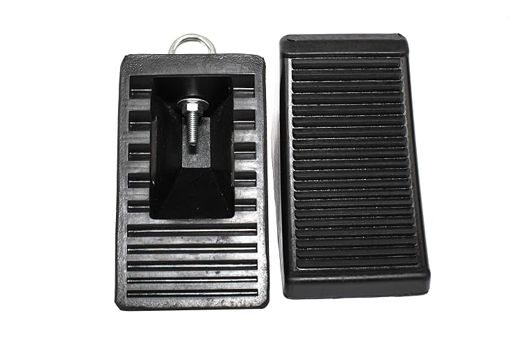 MaxxHaul 50011 Calzas Goma Resistentes Tornillo Ojo Antideslizante Remolque/Caravana/Camión 6.5"x3.7"x4" Pack 2