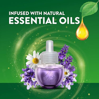 Air Wick Repuestos para Aromatizante de Ambiente Eléctrico, Aroma Lavanda y Manzanilla, Paquete de 5 repuestos de 20 ml c/u