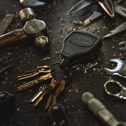 KEY-BAK Schlüsselrolle stabil Kevlarseil bis zu 15 Schlüssel mit Clip, schwarz, KB Super 48, 3.2x12.1x18