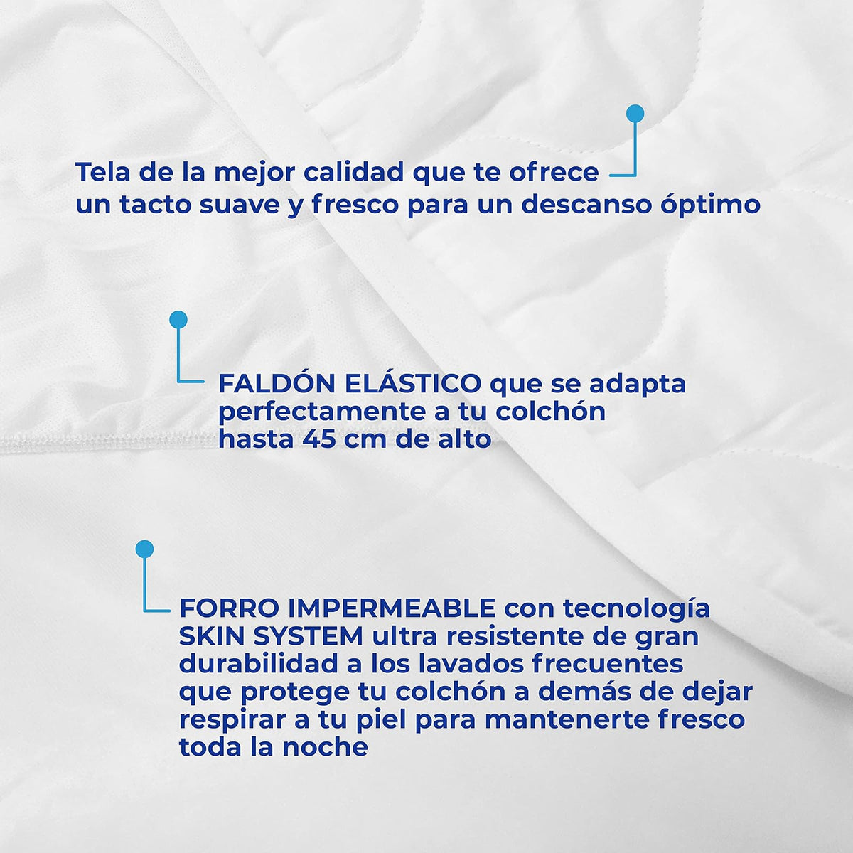 Spring Air Protector de Colchón Acolchado e Impermeable, Micro Dry, Individual