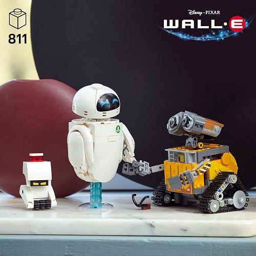 LEGO Disney y Pixar Wall-E y Eve - Model Kit de Construcción para Adultos, Años 18+ - Regalo para Fans, Mujeres y Hombres - Decoración para Estante - 43279