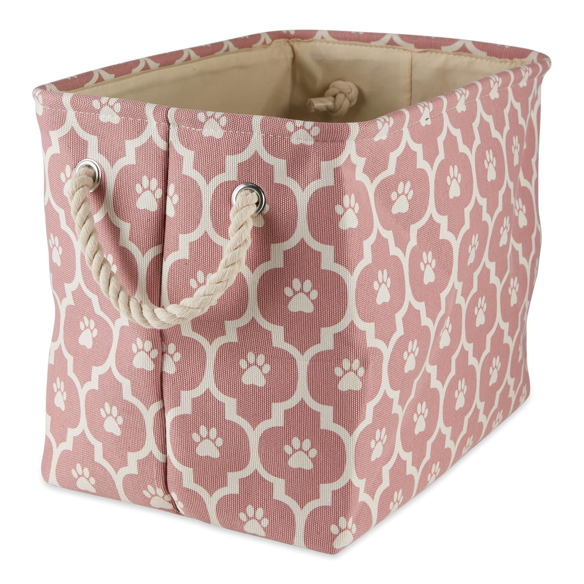 DII Bone Dry Cesta Organizadora para Juguetes y Accesorios de Mascota - Rosa - Medium Rectangle