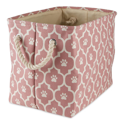 DII Bone Dry Cesta Organizadora para Juguetes y Accesorios de Mascota - Rosa - Medium Rectangle