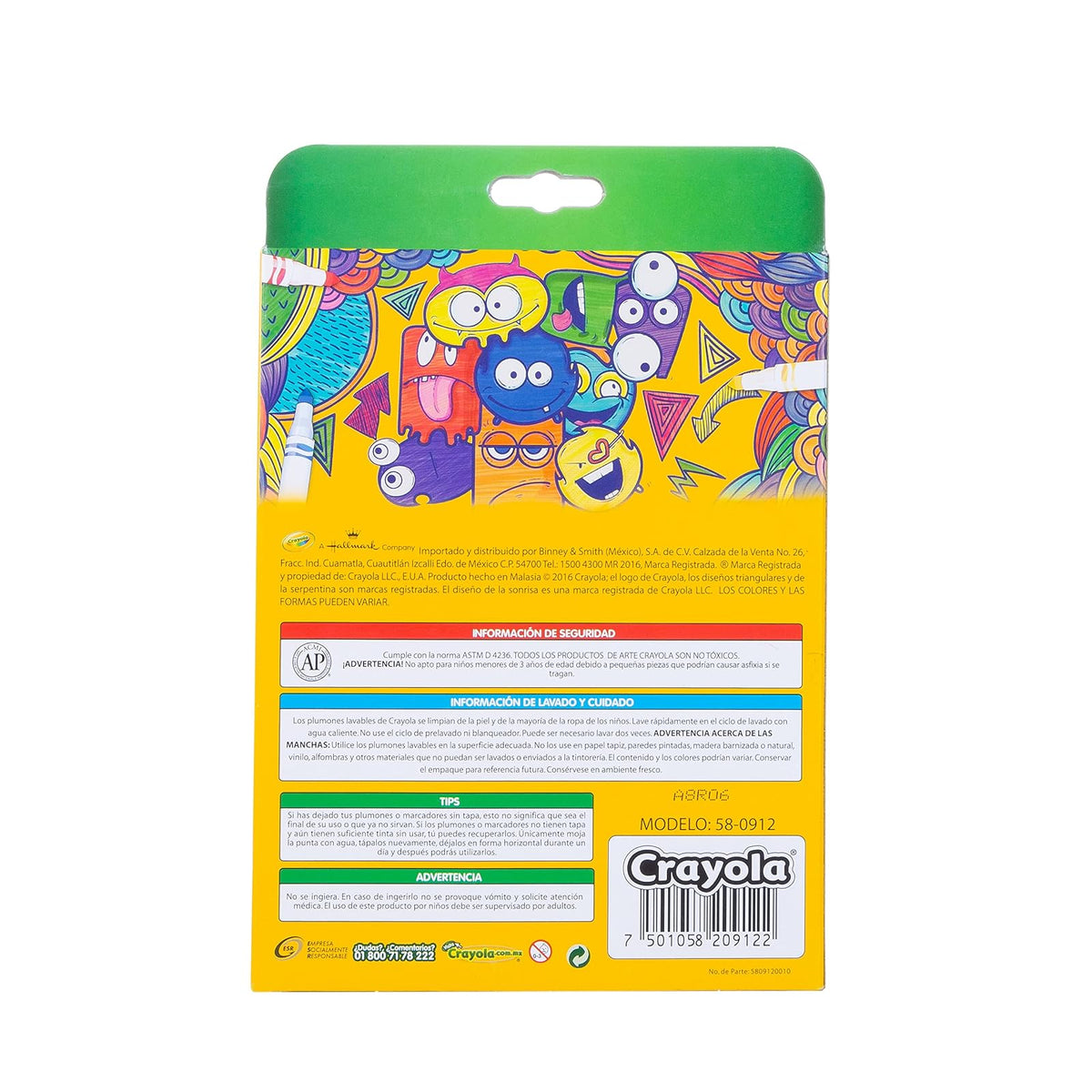 8 Plumones Glitter Alternative Crayola + 12 Plumones Delgados Lavables