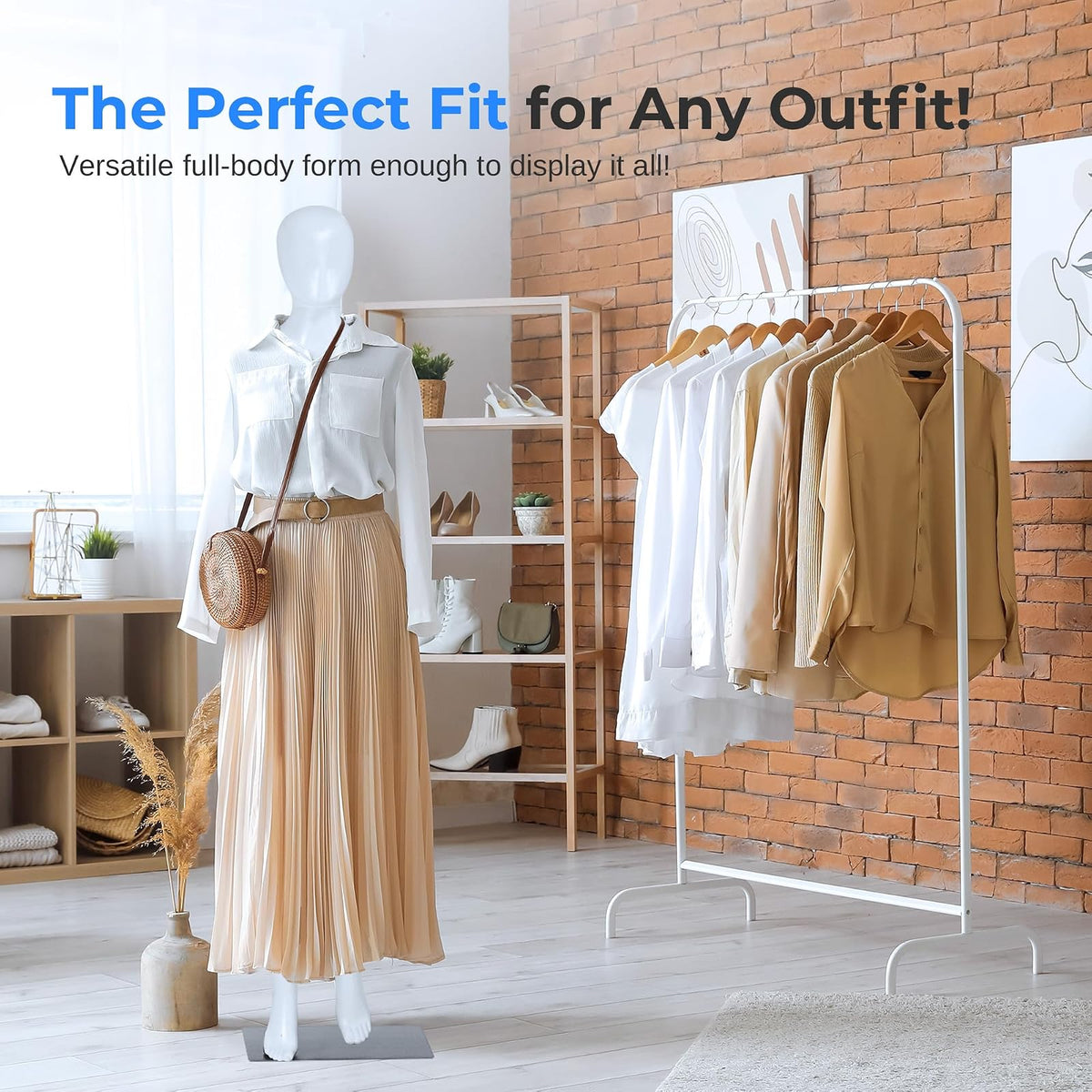 SERENE-LIFE Traje Torso Femenino de 68.9 Pulgadas Maniquí Desmontable, Soporte para Cuerpo, Estándar