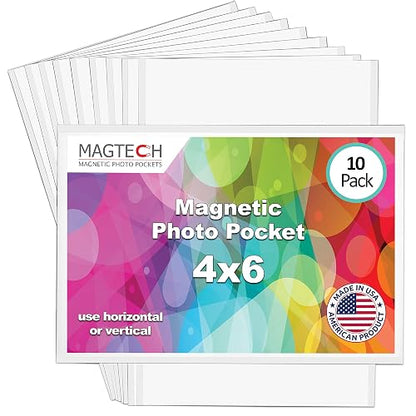 Magtech - Marco magnético para Fotos (10 Unidades), 4 x 6 Pulgadas, Blanco, 4 x 6 Inches, 1, 10