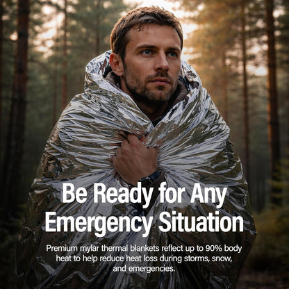 Primacare CB-6841-CS Emergency Foil Mylar Thermal Blanket, 82" Length x 54" Width (Pack of 10)