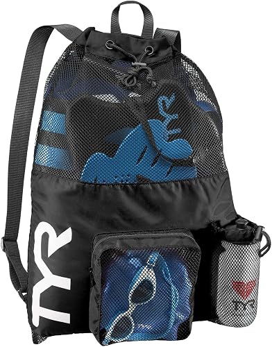 TYR Big Mesh Mummy Mochila para natación húmeda, gimnasio y equipo de entrenamiento