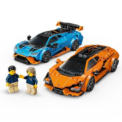 LEGO Speed Champions Lamborghini Revuelto y Huracán STO Set de Construcción de Autos de Juguete y Kit de Modelos, Juego con Vehículos y 2 Minifiguras de Conductores 77238