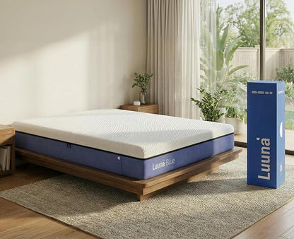 Luuna Blue Colchón Individual, Colchón Memory Foam, 24cm de Altura, Firmeza Media, Colchones en Caja, 3 Capas de Espuma de Alta Densidad, Colchón Fresco
