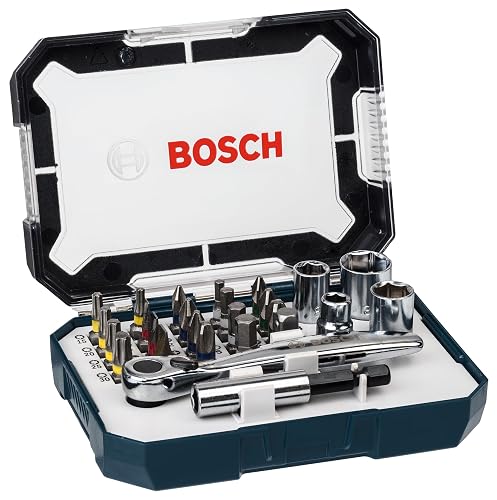 Bosch Kit De Puntas Y Vasos, 26 Unidades, Negro