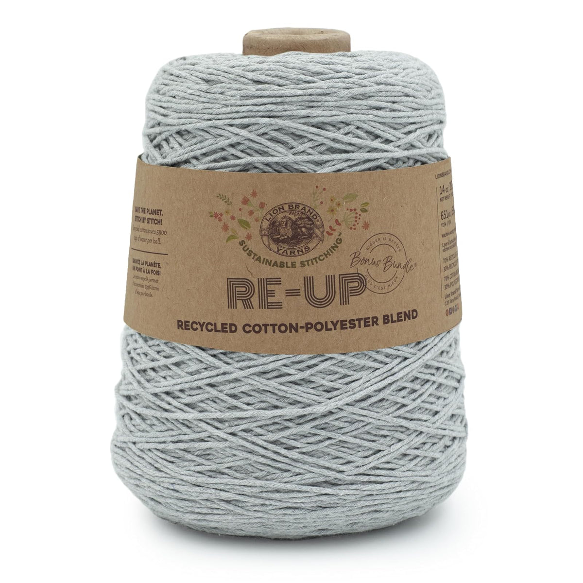 Lion Brand Yarn Re-Up Yarn Bonus - Paquete de hilo extra, forro plateado