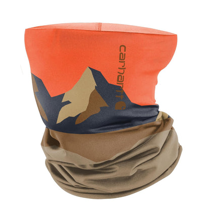 Carhartt Force UPF 50+ Polaina de Cuello para Todas las Estaciones - Talla Única - Estampado de montaña - Amapola dorada - Caqui oscuro