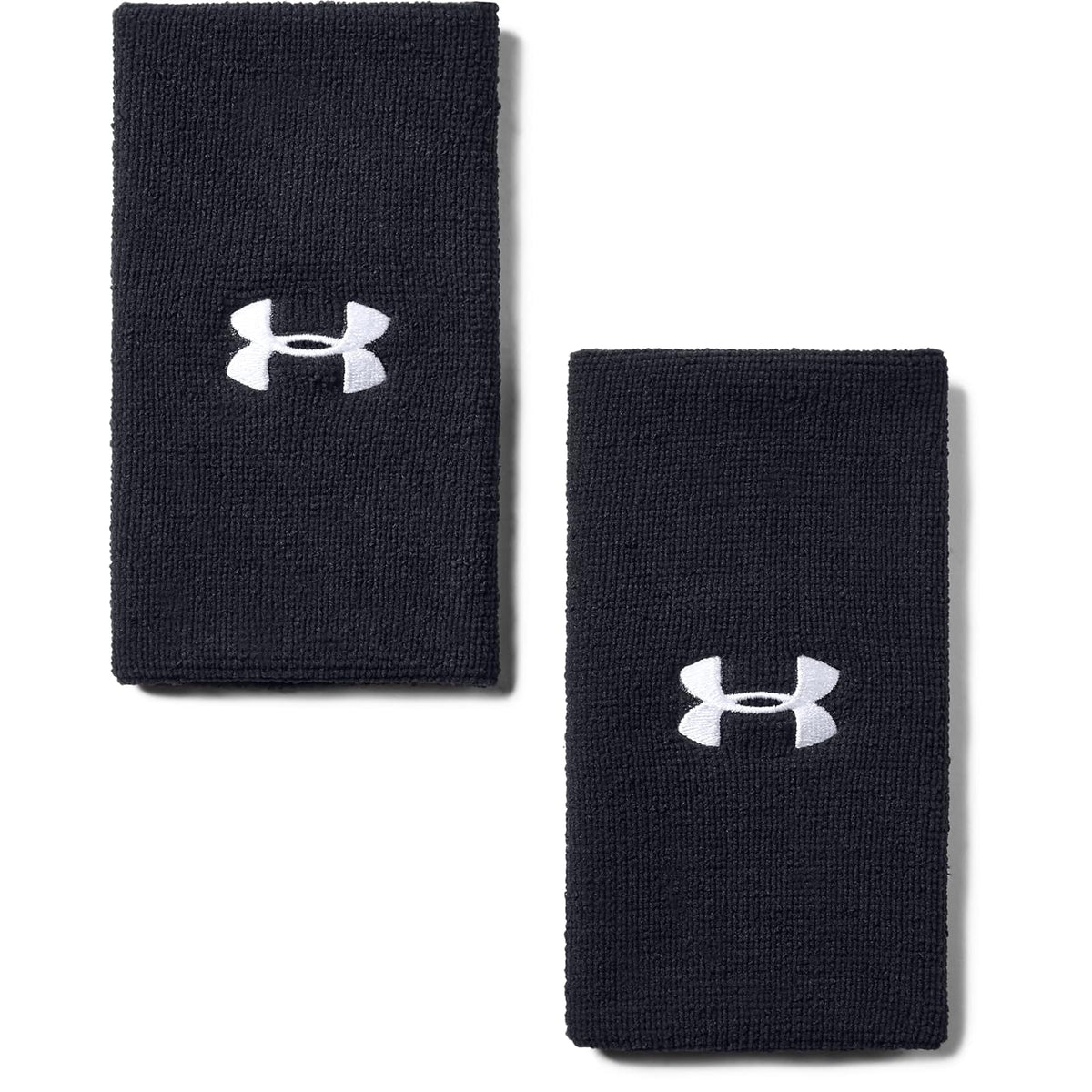 Under Armour Muñequera Deportiva Paquete de 2 - Paquete de 2 pulseras de rendimiento de 6 pulgadas - Unitalla - Negro