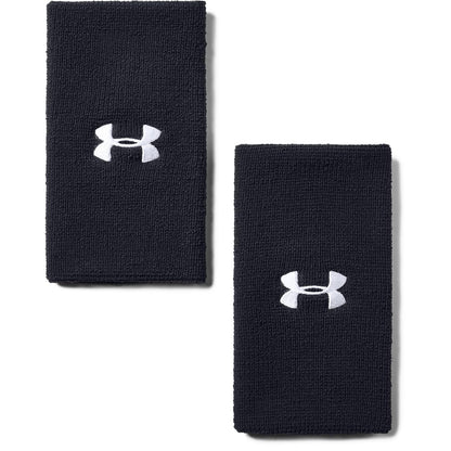 Under Armour Muñequera Deportiva Paquete de 2 - Paquete de 2 pulseras de rendimiento de 6 pulgadas - Unitalla - Negro