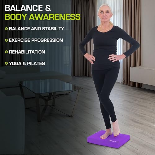 ProsourceFit - Almohadilla de equilibrio para ejercicios de 38 x 30 pulgadas, color morado (ps-1038-bp-r-purple)
