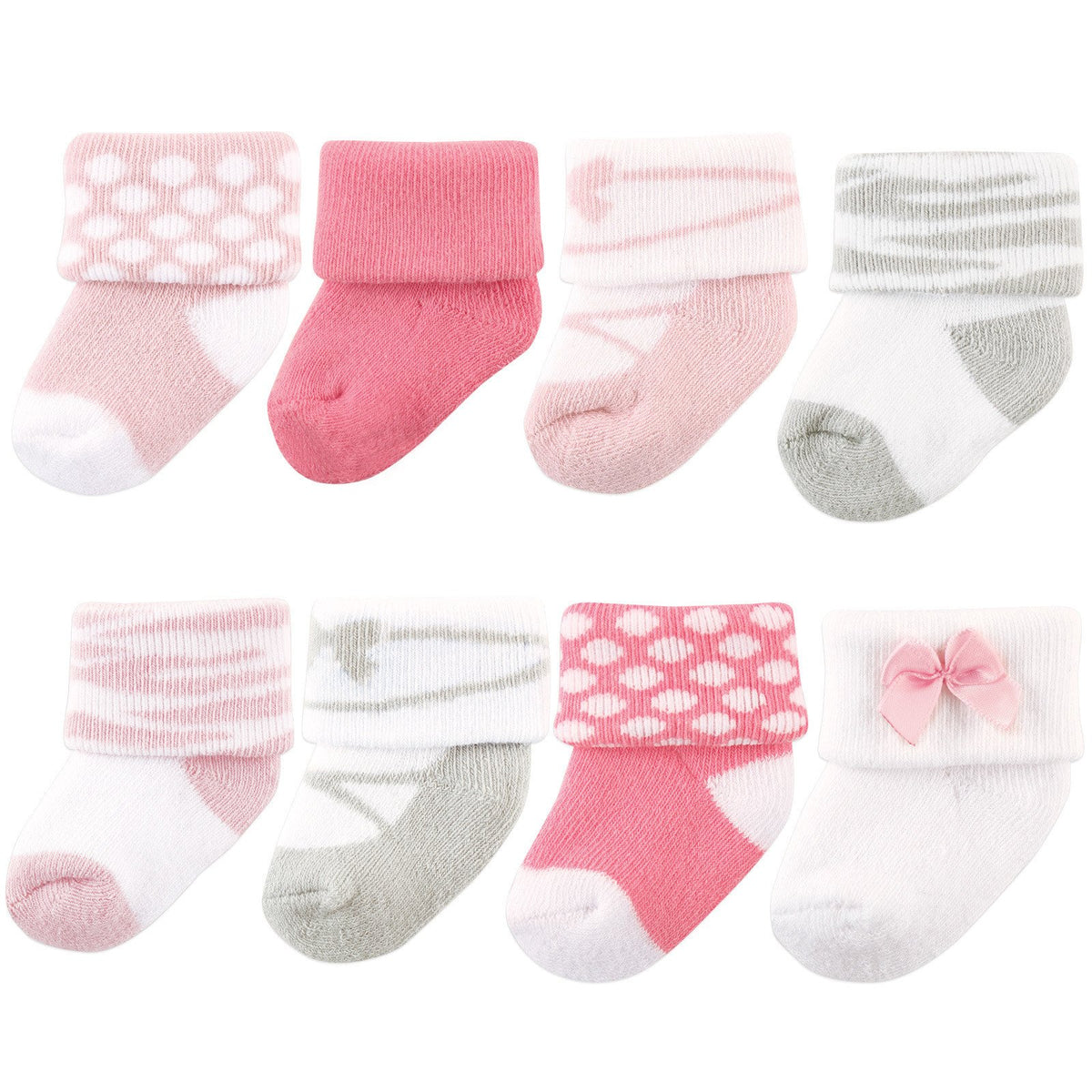 Luvable Friends Paquete de 8 Calcetines de Rizo para Bebé, Unisex - 0-6 Meses - Ballet