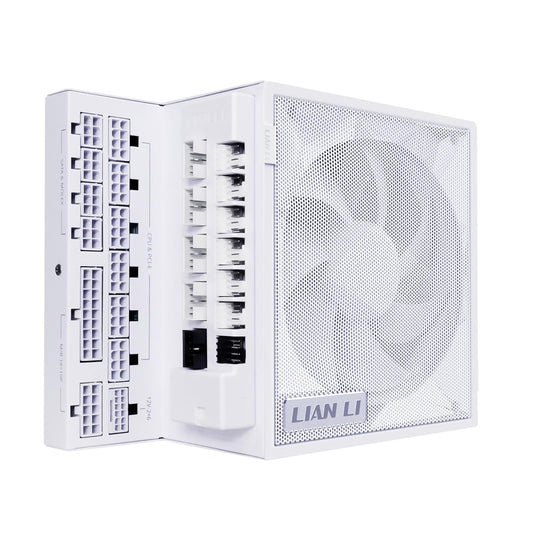 Lian Li Edge Serie - Fuente de alimentación Modular Completa de 1000 W (Ventilador USB Hub Incluido) - Oro - ATX 3.1 - Soporte PCIE 5.1 - Conector 12V-2x6 - Diseño en Forma de L para Carcasa de Doble