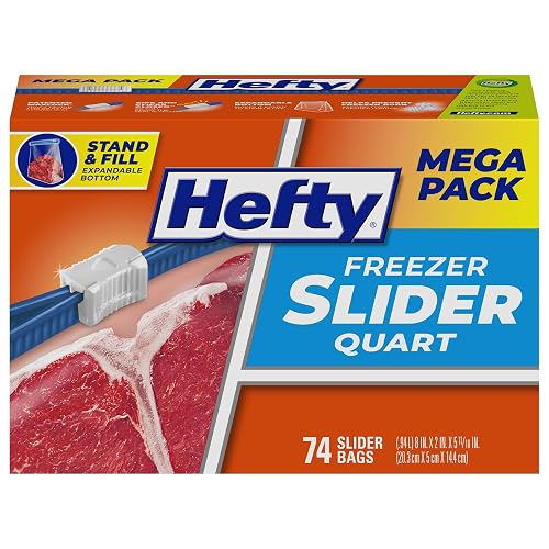 Hefty Slider - Bolsa para congelador, 74, 74 Count