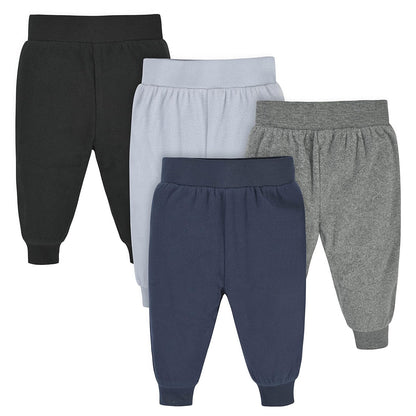 Gerber Paquete de 4 Pantalones de Microforro Polar para Bebé - 0-3 Meses - Azul - gris