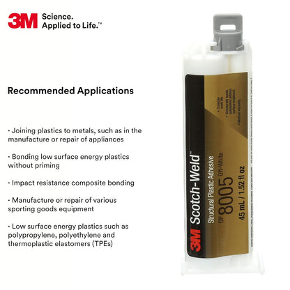 3M Scotch-Weld DP8005 calcomanía de plástico estructural blanco roto 45 ml Duo-Pak