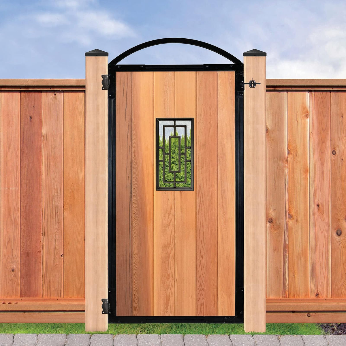 Nuvo Iron Inserto decorativo para vallas, puertas, hogar, jardín, rectangular, 9 x 17 pulgadas, negro
