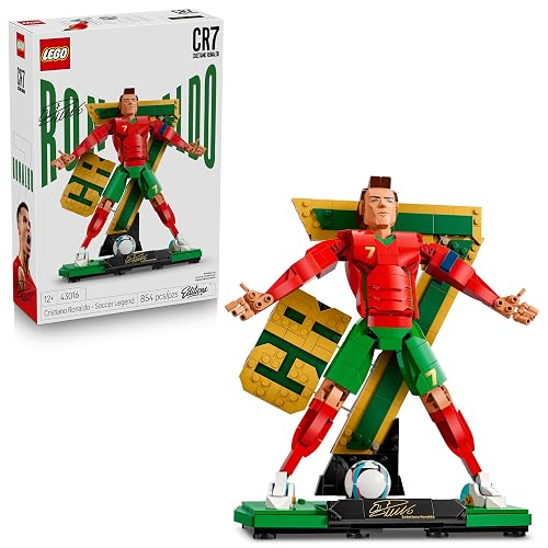 Lego Editions Cristiano Ronaldo: Leyenda del Futbol – Set de Construcción – Decoración Coleccionable Inspirada en el Futbol – Set de Exhibición – Regalo para Niños y Niñas – 43016