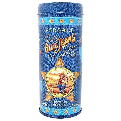 Versace - Blue Jeans de Gianni para Hombre, Eau de Toilette en Aerosol de 2.5 Onzas
