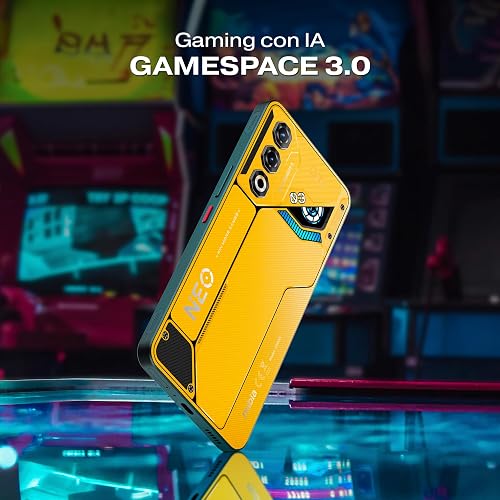 nubia Smartphone Neo 3 GT 5G Amarillo 6.7” 120Hz, 50MP+2MP, 256GB+20 GB RAM(8GB + 12GB Dinámica), Batería 6000mAh, Android 15